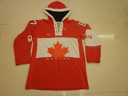 Olympic CA. #87 Sidney Crosby Red Sawyer Hooded Sweatshirt Stitched NHL Jersey