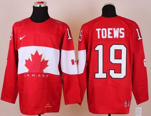 Olympic 2014 CA. #19 Jonathan Toews Red Stitched NHL Jersey - Click Image to Close