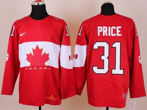 Olympic 2014 CA. #31 Carey Price Red Stitched NHL Jersey - Click Image to Close