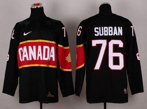 Olympic 2014 CA. #76 P.K Subban Black Stitched NHL Jersey