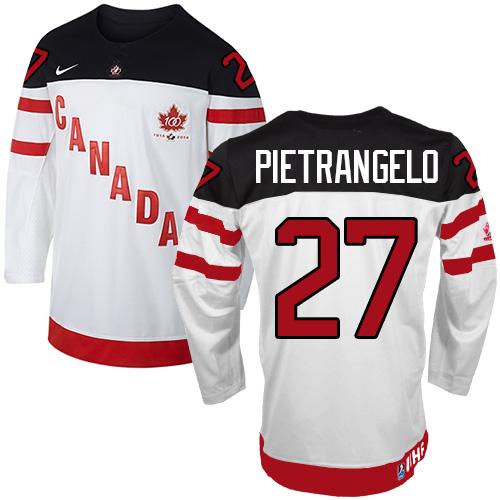 Olympic CA. #27 Alex Pietrangelo White 100th Anniversary Stitched NHL Jersey - Click Image to Close