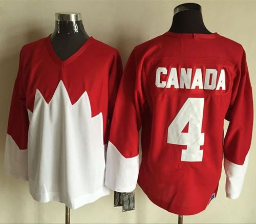 Olympic CA. #4 Canada Red/White 1972 Commemorative CCM Stitched NHL Jersey