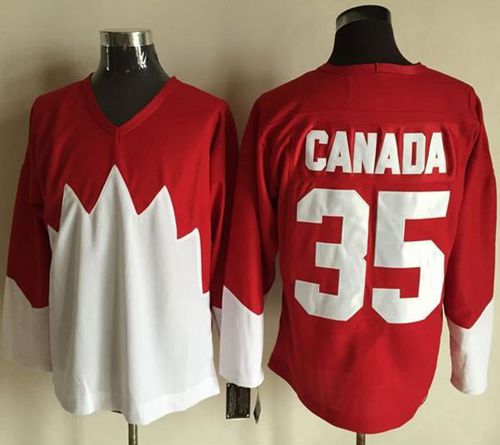 Olympic CA. #35 Canada Red/White 1972 Commemorative CCM Stitched NHL Jersey