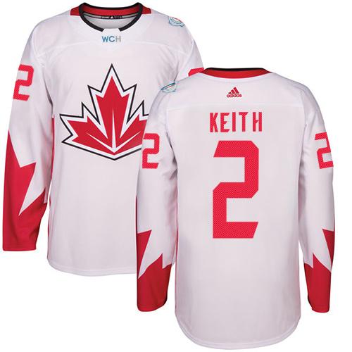 Team CA. #2 Duncan Keith White 2016 World Cup Stitched NHL Jersey