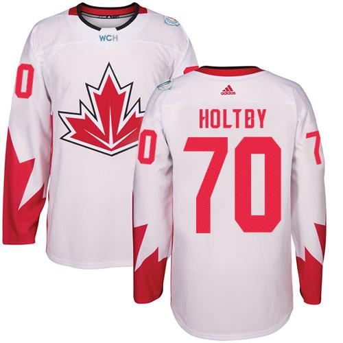 Team CA. #70 Braden Holtby White 2016 World Cup Stitched NHL Jersey