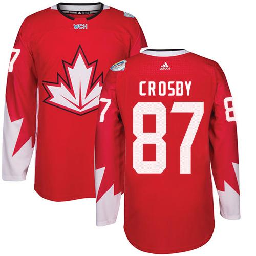 Team CA. #87 Sidney Crosby Red 2016 World Cup Stitched NHL Jersey