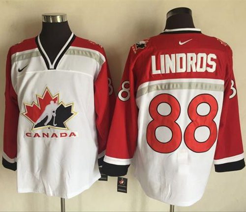 Team CA. #88 Eric Lindros White/Red Nike Throwback Stitched NHL Jersey