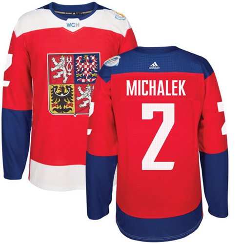 Team Czech Republic #2 Zbynek Michalek Red 2016 World Cup Stitched NHL Jersey - Click Image to Close