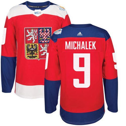 Team Czech Republic #9 Milan Michalek Red 2016 World Cup Stitched NHL Jersey - Click Image to Close