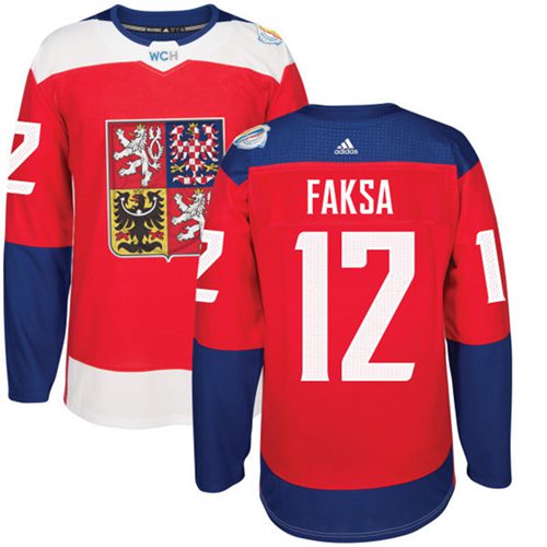 Team Czech Republic #12 Radek Faksa Red 2016 World Cup Stitched NHL Jersey - Click Image to Close