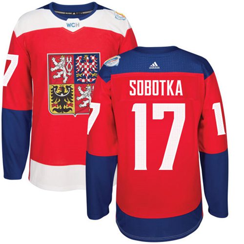 Team Czech Republic #17 Vladimir Sobotka Red 2016 World Cup Stitched NHL Jersey - Click Image to Close