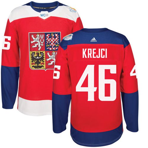 Team Czech Republic #46 David Krejci Red 2016 World Cup Stitched NHL Jersey