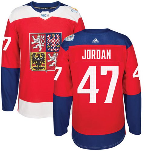 Team Czech Republic #47 Michal Jordan Red 2016 World Cup Stitched NHL Jersey - Click Image to Close