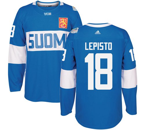 Team Finland #18 Sami Lepisto Blue 2016 World Cup Stitched NHL Jersey - Click Image to Close