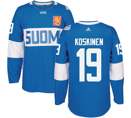 Team Finland #19 Mikko Koskinen Blue 2016 World Cup Stitched NHL Jersey - Click Image to Close