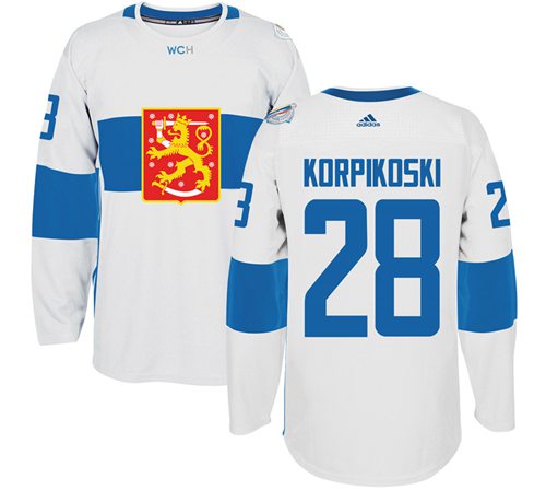 Team Finland #28 Lauri Korpikoski White 2016 World Cup Stitched NHL Jersey - Click Image to Close