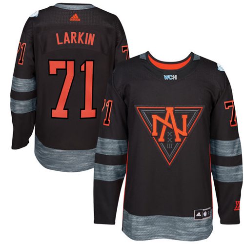 Team North America #71 Dylan Larkin Black 2016 World Cup Stitched NHL Jersey - Click Image to Close