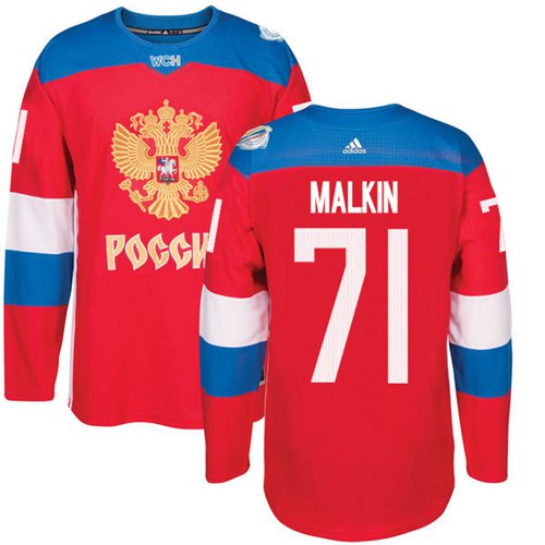 Team Russia #71 Evgeni Malkin Red 2016 World Cup Stitched NHL Jersey