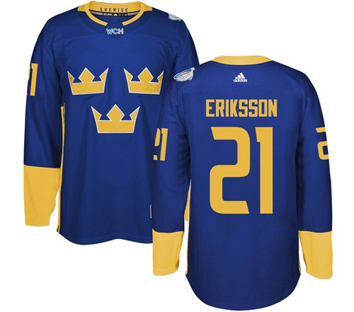 Team Sweden #21 Loui Eriksson Blue 2016 World Cup Stitched NHL Jersey - Click Image to Close