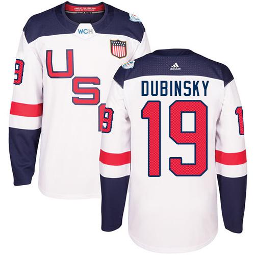 Team USA #19 Brandon Dubinsky White 2016 World Cup Stitched NHL Jersey - Click Image to Close