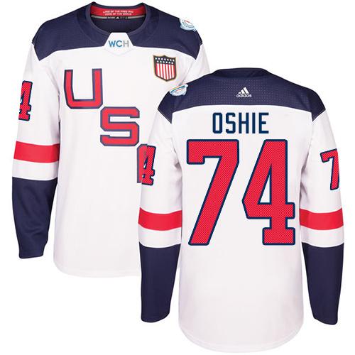 Team USA #74 T. J. Oshie White 2016 World Cup Stitched NHL Jersey - Click Image to Close