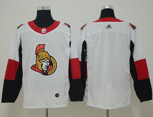 Adidas Senators Blank White Road Authentic Stitched NHL Jersey