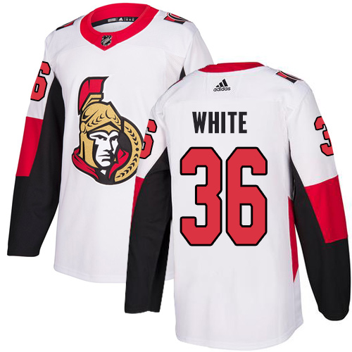 Adidas Senators #36 Colin White White Road Authentic Stitched NHL Jersey