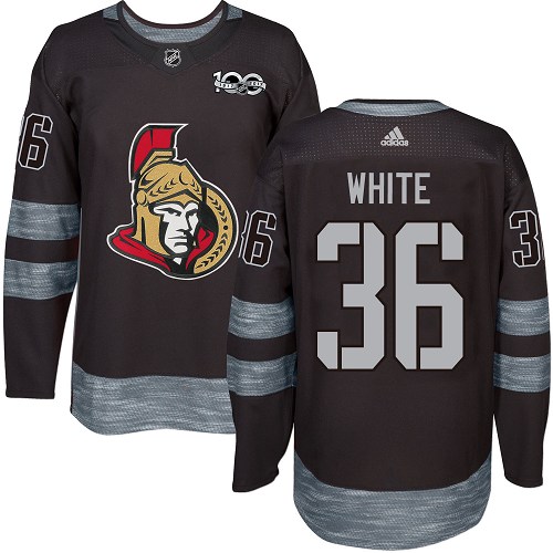 Adidas Senators #36 Colin White Black 1917-2017 100th Anniversary Stitched NHL Jersey