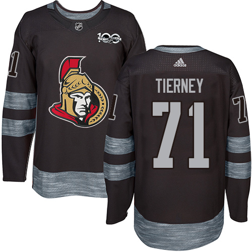 Adidas Senators #71 Chris Tierney Black 1917-2017 100th Anniversary Stitched NHL Jersey - Click Image to Close