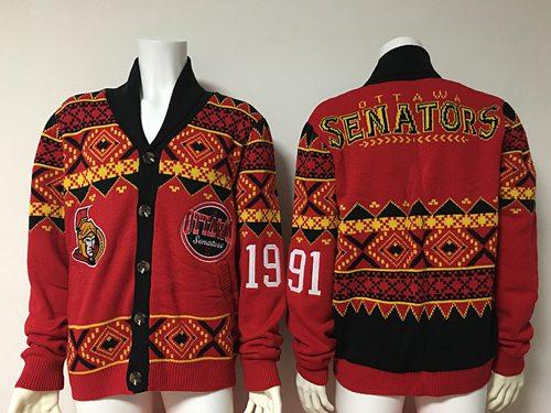 Ottawa Senators Red Men's NHL Ugly Sweater - Click Image to Close