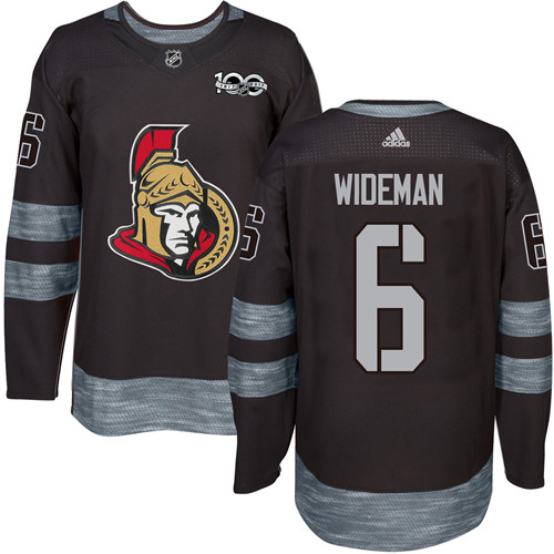 Adidas Senators #6 Chris Wideman Black 1917-2017 100th Anniversary Stitched NHL Jersey