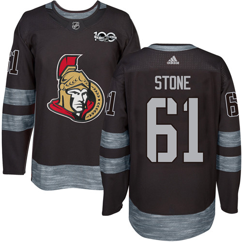 Adidas Senators #61 Mark Stone Black 1917-2017 100th Anniversary Stitched NHL Jersey - Click Image to Close