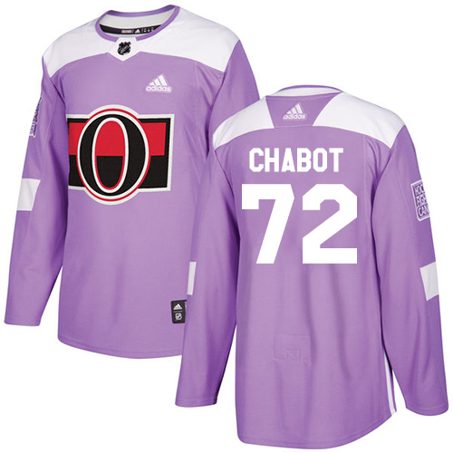 Adidas Senators #72 Thomas Chabot Purple Authentic Fights Cancer Stitched NHL Jersey