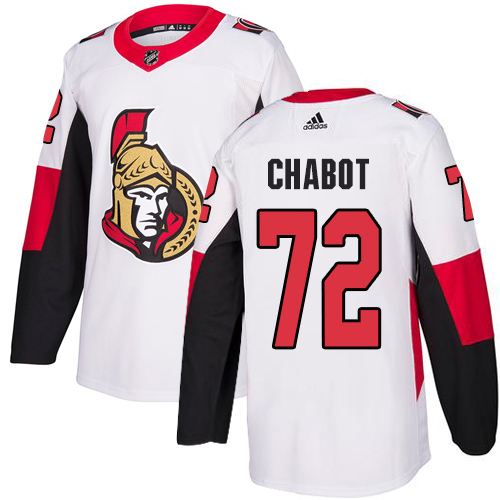 Adidas Senators #72 Thomas Chabot White Road Authentic Stitched NHL Jersey - Click Image to Close