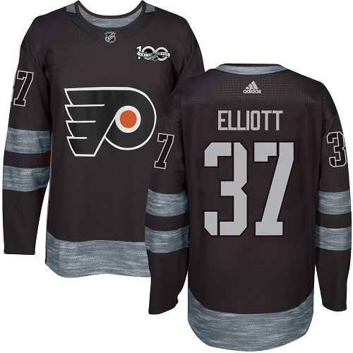 Adidas Flyers #37 Brian Elliott Black 1917-2017 100th Anniversary Stitched NHL Jersey