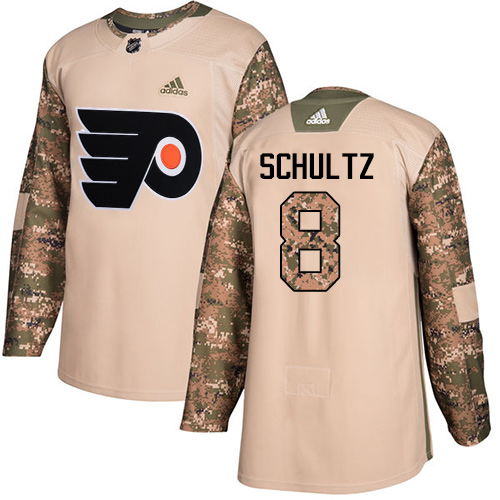 Adidas Flyers #8 Dave Schultz Camo Authentic 2017 Veterans Day Stitched NHL Jersey