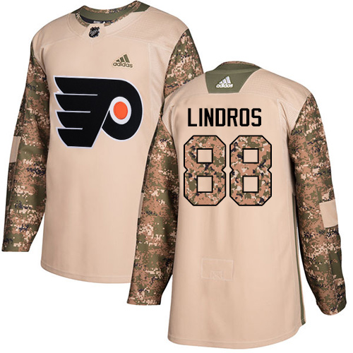 Adidas Flyers #88 Eric Lindros Camo Authentic 2017 Veterans Day Stitched NHL Jersey