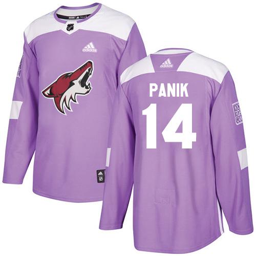 Adidas Coyotes #14 Richard Panik Purple Authentic Fights Cancer Stitched NHL Jersey - Click Image to Close