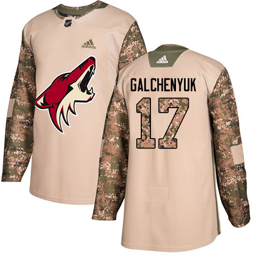 Adidas Coyotes #17 Alex Galchenyuk Camo Authentic 2017 Veterans Day Stitched NHL Jersey