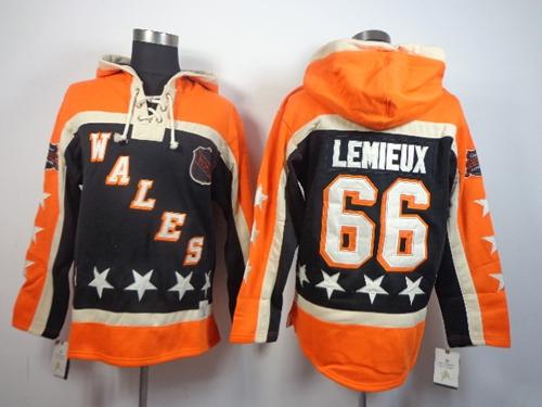 Penguins #66 Mario Lemieux Black All-Star Sawyer Hooded Sweatshirt Stitched NHL Jersey - Click Image to Close