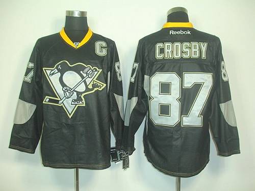 Penguins #87 Sidney Crosby Black Ice Stitched NHL Jersey - Click Image to Close