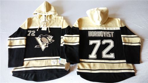 Penguins #72 Patric Hornqvist Black Sawyer Hooded Sweatshirt Stitched NHL Jersey - Click Image to Close