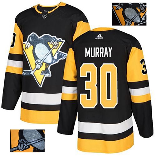 Adidas Penguins #30 Matt Murray Black Home Authentic Fashion Gold Stitched NHL Jersey