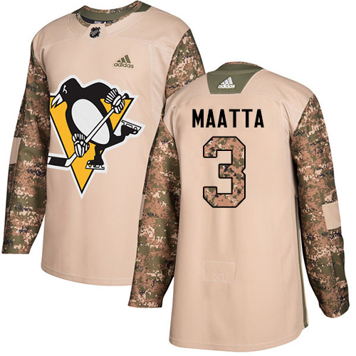 Adidas Penguins #3 Olli Maatta Camo Authentic 2017 Veterans Day Stitched NHL Jersey