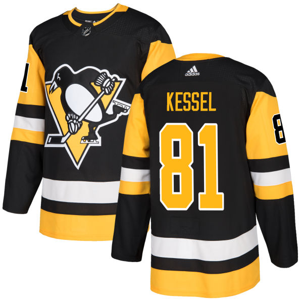 Adidas Penguins #81 Phil Kessel Black Home Authentic Stitched NHL Jersey - Click Image to Close