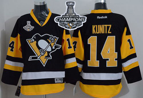 Penguins #14 Chris Kunitz Black Alternate 2017 Stanley Cup Finals Champions Stitched NHL Jersey