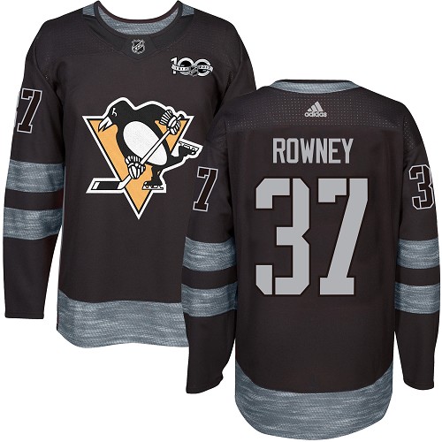 Adidas Penguins #37 Carter Rowney Black 1917-2017 100th Anniversary Stitched NHL Jersey - Click Image to Close