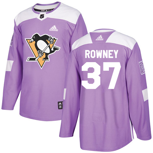 Adidas Penguins #37 Carter Rowney Purple Authentic Fights Cancer Stitched NHL Jersey