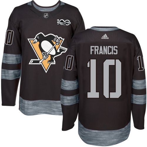 Adidas Penguins #10 Ron Francis Black 1917-2017 100th Anniversary Stitched NHL Jersey - Click Image to Close