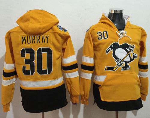 Penguins #30 Matt Murray Gold Sawyer Hooded Sweatshirt 2017 Stadium Series Stitched NHL Jersey